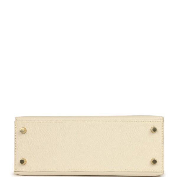 Hermès Kelly Sellier 25 Craie, Jaune Poussin Epsom Gold Hardware