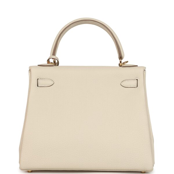 H-K-260401-3-05 Hermès Kelly Retourne 25 Craie Togo Gold Hardware