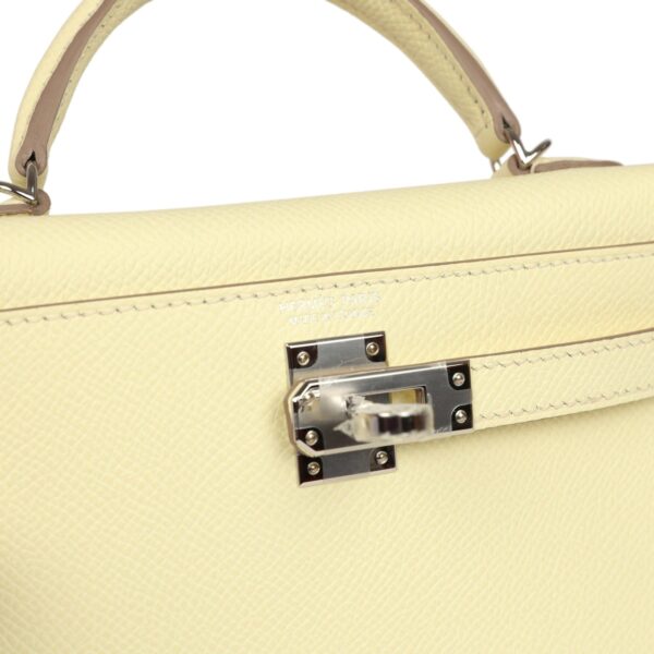 H-K-260406-2-07 Hermès Kelly Sellier 20 Jaune Milton Epsom Palladium Hardware