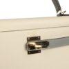 Hermès Kelly Sellier 28 Craie and Gris Mouette Epsom Permabrass Hardware