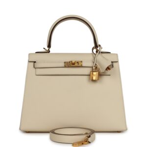 H-K-260630-8-01 Hermès Kelly Sellier 25 Nata Epsom Gold Hardware