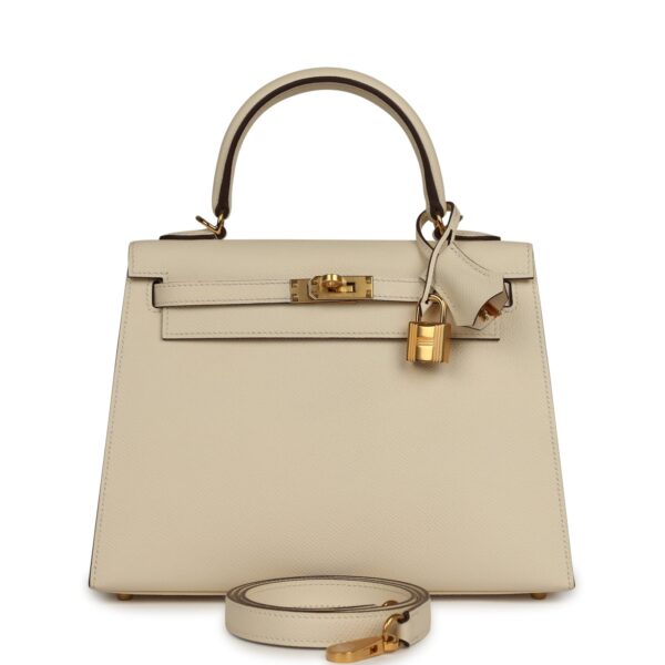H-K-260630-8-01 Hermès Kelly Sellier 25 Nata Epsom Gold Hardware