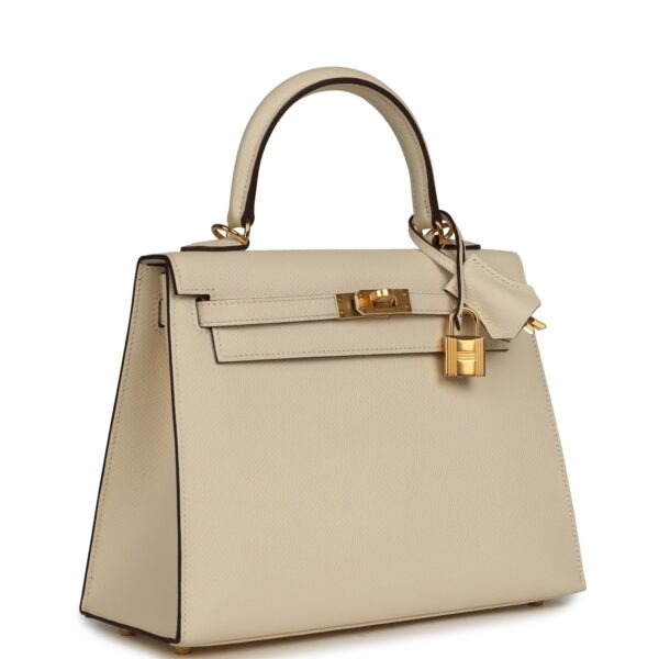 H-K-260630-8-02 Hermès Kelly Sellier 25 Nata Epsom Gold Hardware