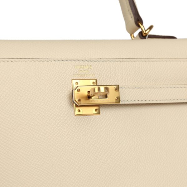 H-K-260630-8-08 Hermès Kelly Sellier 25 Nata Epsom Gold Hardware