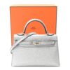 0f6833bdd42147cea9bb5eabd65154dd Metallic Chevre Chamkilight Mini Kelly Sellier 20 Argent