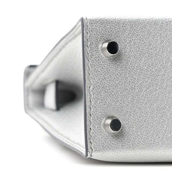 6d234d282099db650eae3026b6ee22a9 Metallic Chevre Chamkilight Mini Kelly Sellier 20 Argent