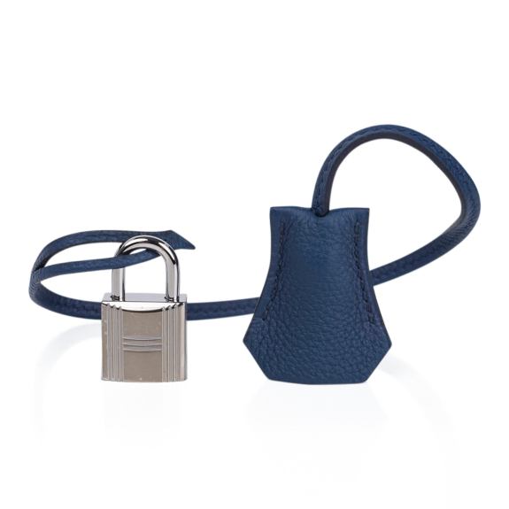 Hermes Bolide 45 Bag Blue de Prusse Togo Leather with Palladium Hardware