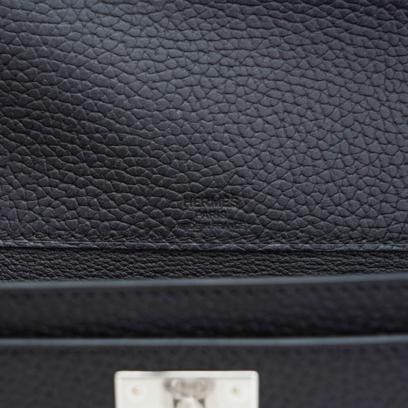 Hermes Kelly Depeches 25 Pouch Bag Blue Ocean Togo Leather with Palladium Hardware