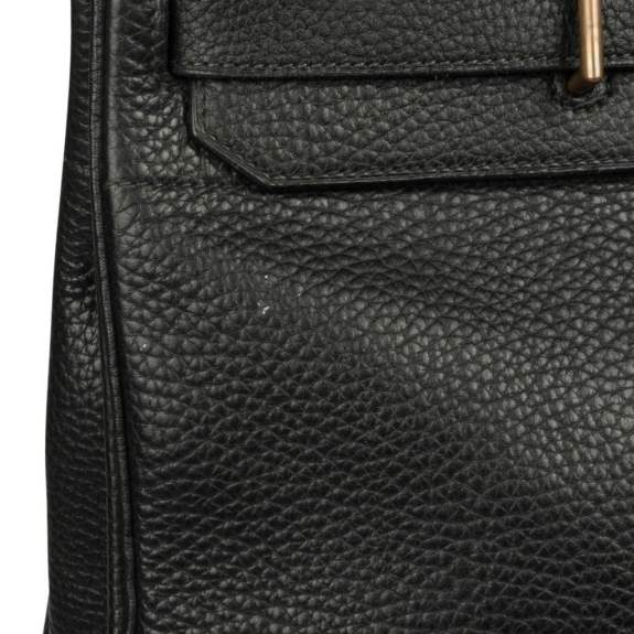 Hermes Limited Edition Vintage HAC Birkin 50 Bag Black Fjord Leather with Brass Hardware