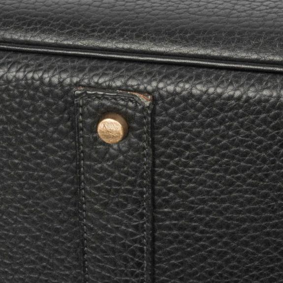 Hermes Limited Edition Vintage HAC Birkin 50 Bag Black Fjord Leather with Brass Hardware