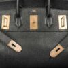 Hermes Limited Edition Vintage HAC Birkin 50 Bag Black Fjord Leather with Brass Hardware