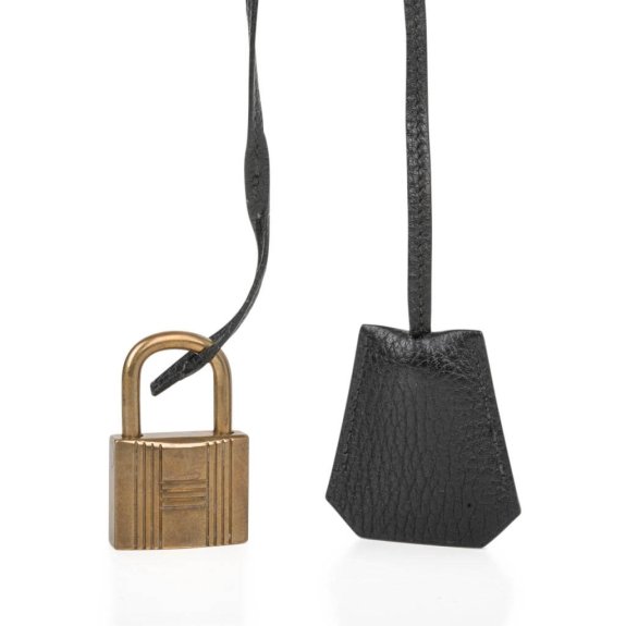 Hermes Limited Edition Vintage HAC Birkin 50 Bag Black Fjord Leather with Brass Hardware
