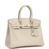 Pre-owned Hermès Birkin 30 Beton Matte Alligator Gold Hardware