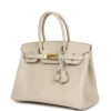 Pre-owned Hermès Birkin 30 Beton Matte Alligator Gold Hardware