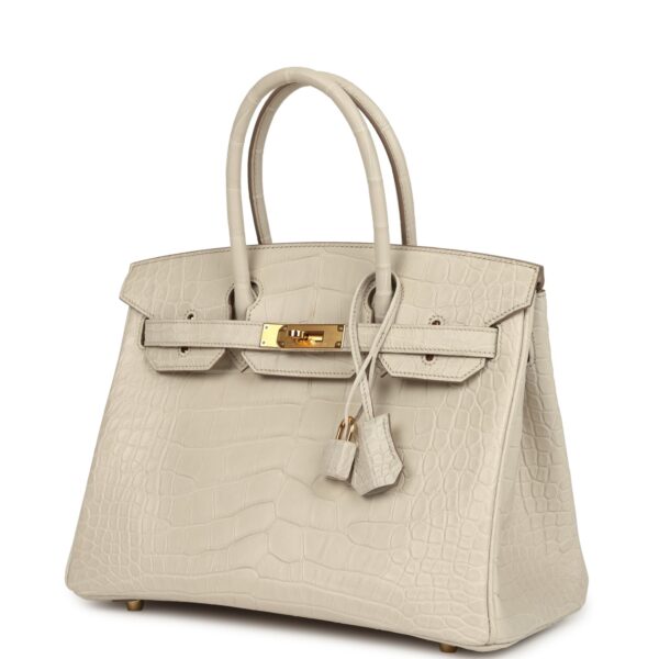 Pre-owned Hermès Birkin 30 Beton Matte Alligator Gold Hardware