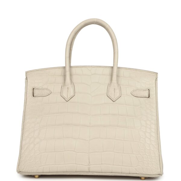 Pre-owned Hermès Birkin 30 Beton Matte Alligator Gold Hardware