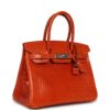 Hermès Birkin 30 Orange Shiny Porosus Crocodile Palladium Hardware