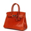 Hermès Birkin 30 Orange Shiny Porosus Crocodile Palladium Hardware