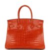 Hermès Birkin 30 Orange Shiny Porosus Crocodile Palladium Hardware