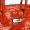 Hermès Birkin 30 Orange Shiny Porosus Crocodile Palladium Hardware