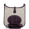 Hermès Evelyne III PM Cassis Clemence and Ecru Toile H Palladium Hardware
