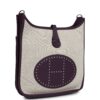 Hermès Evelyne III PM Cassis Clemence and Ecru Toile H Palladium Hardware