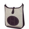 Hermès Evelyne III PM Cassis Clemence and Ecru Toile H Palladium Hardware
