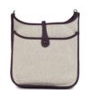 Hermès Evelyne III PM Cassis Clemence and Ecru Toile H Palladium Hardware