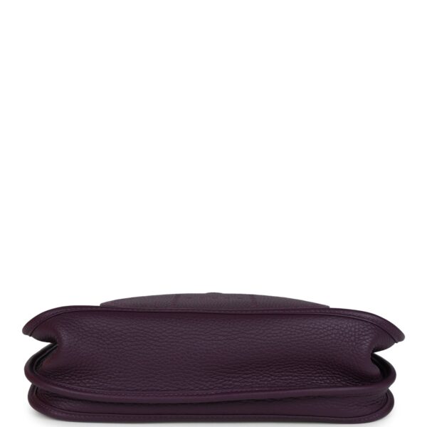 Hermès Evelyne III PM Cassis Clemence and Ecru Toile H Palladium Hardware