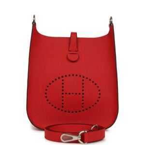 H-E-250731-3-01 Hermès Evelyne Sellier TPM Rouge Radieux Epsom Palladium Hardware