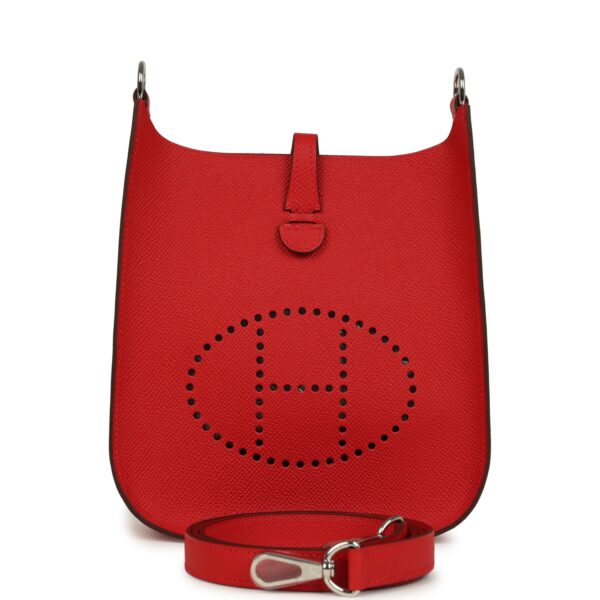 H-E-250731-3-01 Hermès Evelyne Sellier TPM Rouge Radieux Epsom Palladium Hardware