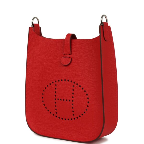 H-E-250731-3-03 Hermès Evelyne Sellier TPM Rouge Radieux Epsom Palladium Hardware