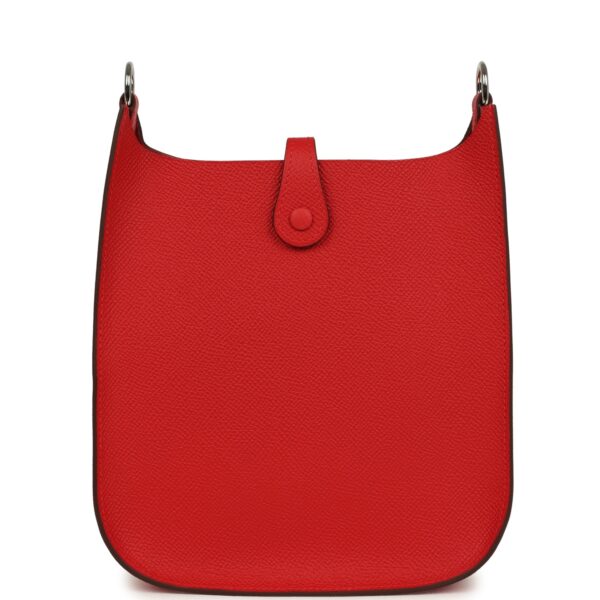 H-E-250731-3-05 Hermès Evelyne Sellier TPM Rouge Radieux Epsom Palladium Hardware
