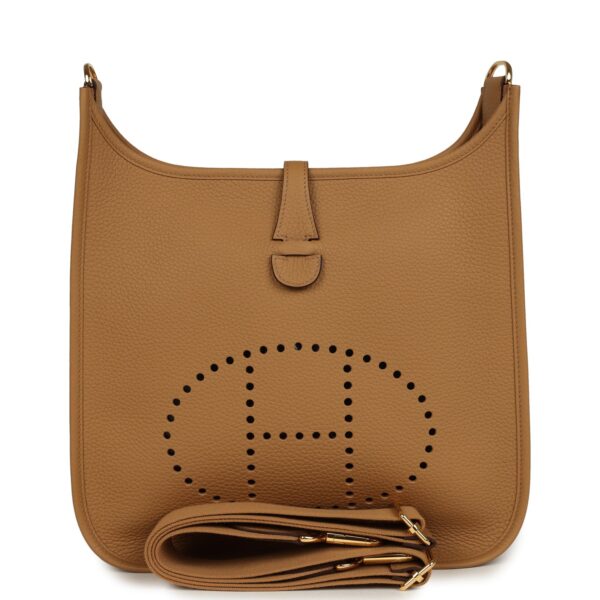 Hermès Evelyne III PM Biscuit Clemence Gold Hardware