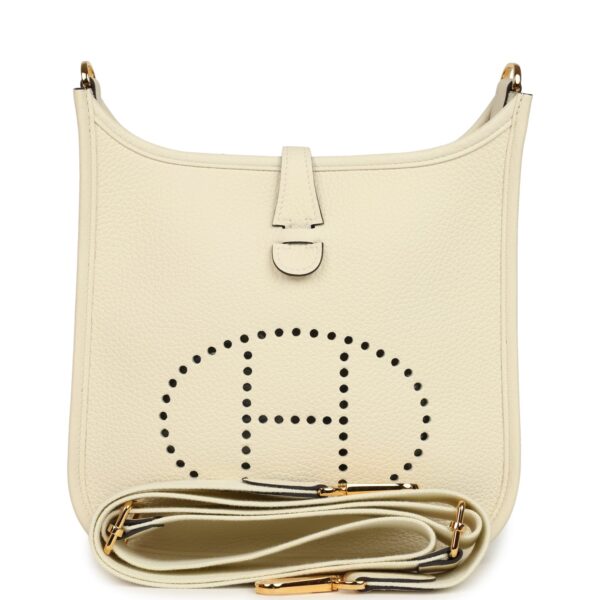 Hermès Evelyne 23 Cream Clemence Gold Hardware