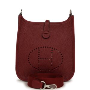 H-E-260417-2-01 Hermès Evelyne TPM Rouge H Clemence Palladium Hardware