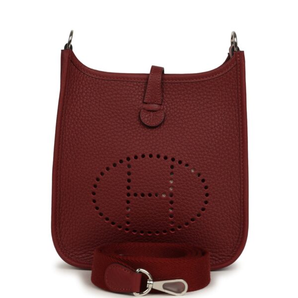 H-E-260417-2-01 Hermès Evelyne TPM Rouge H Clemence Palladium Hardware