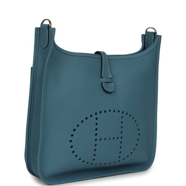 H-E-260512-2-02 Hermès Evelyne III PM Blue Jean Clemence Palladium Hardware