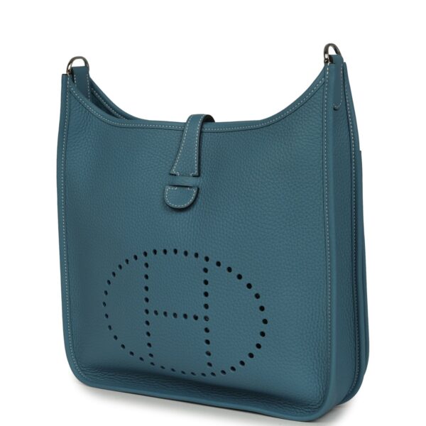 H-E-260512-2-03 Hermès Evelyne III PM Blue Jean Clemence Palladium Hardware