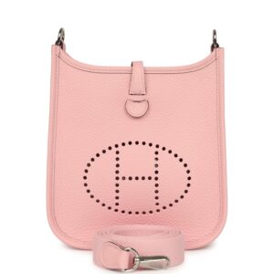 H-E-260622-1-01 Hermès Evelyne TPM Rose Sakura Clemence Palladium Hardware