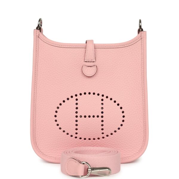 H-E-260622-1-01 Hermès Evelyne TPM Rose Sakura Clemence Palladium Hardware