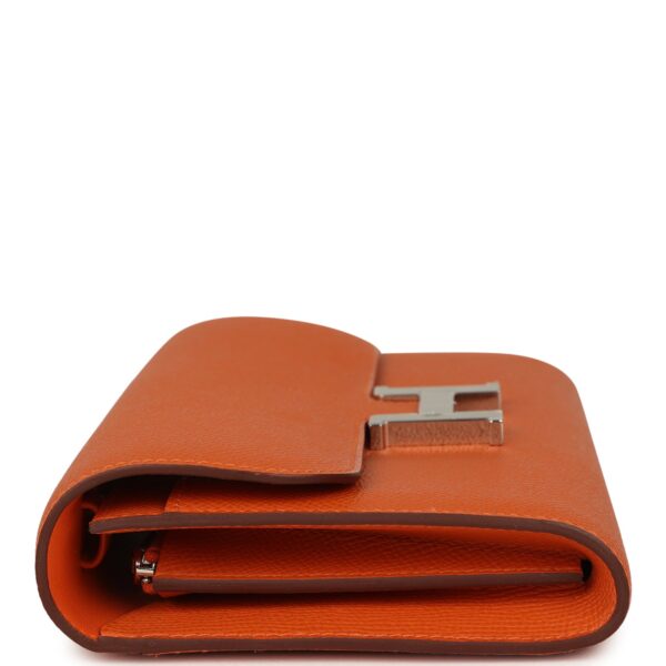 H-FBSLG-251106-6-05 Hermès Constance Wallet Togo Orange Epsom Palladium Hardware