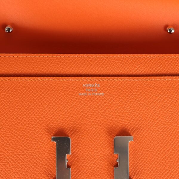 H-FBSLG-251106-6-07 Hermès Constance Wallet Togo Orange Epsom Palladium Hardware