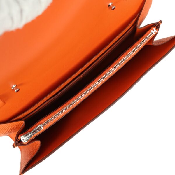 H-FBSLG-251106-6-08 Hermès Constance Wallet Togo Orange Epsom Palladium Hardware