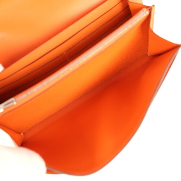H-FBSLG-251106-6-10 Hermès Constance Wallet Togo Orange Epsom Palladium Hardware
