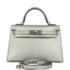 Hermès Kelly Sellier 20 Argent Chevre Chamkilight Palladium Hardware