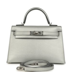 H-K-251203-4-01 Hermès Kelly Sellier 20 Argent Chevre Chamkilight Palladium Hardware