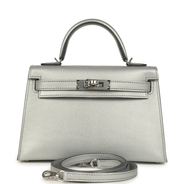 Hermès Kelly Sellier 20 Argent Chevre Chamkilight Palladium Hardware