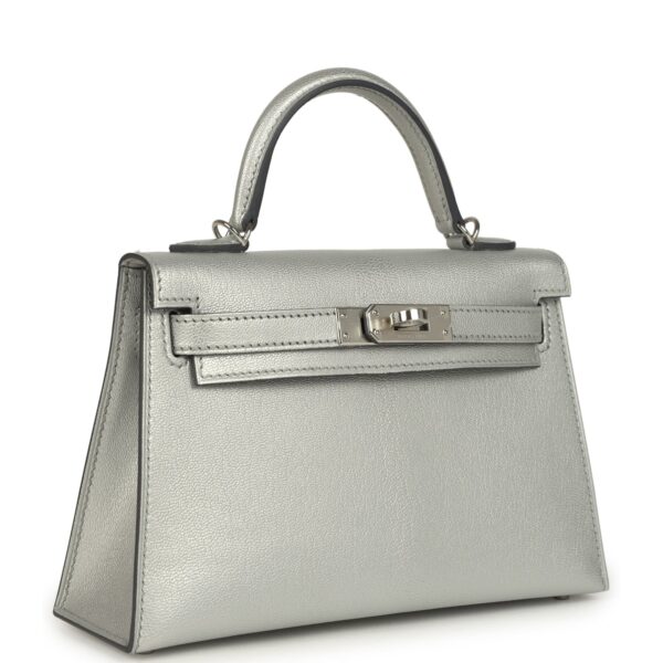 Hermès Kelly Sellier 20 Argent Chevre Chamkilight Palladium Hardware