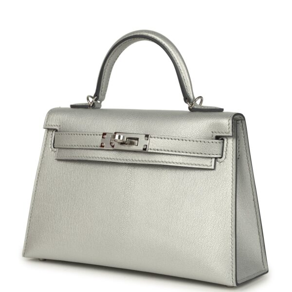 Hermès Kelly Sellier 20 Argent Chevre Chamkilight Palladium Hardware